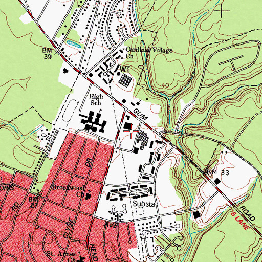 Topographic Map of Onslow Mall Shopping Center, NC