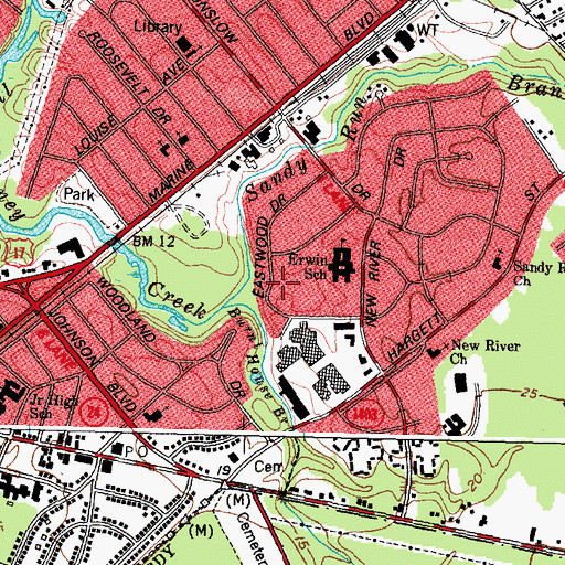 Topographic Map of Jack Amyette Park, NC