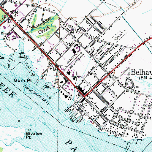 Topographic Map of J A Wilkerson High School, NC