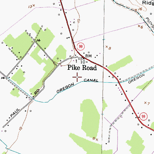 Topographic Map of Upper Pungo School, NC