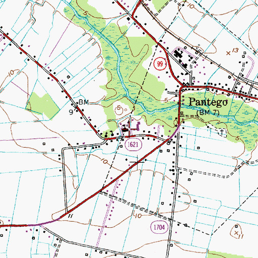 Topographic Map of Beaufort Elementary School, NC
