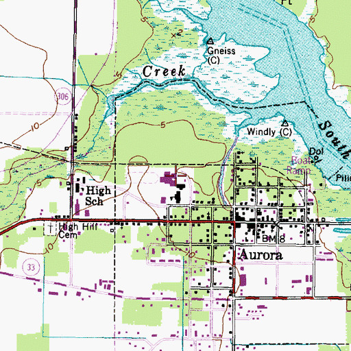 Topographic Map of S W Snowden Elementary School, NC