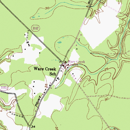 Topographic Map of Ware Creek Church, NC