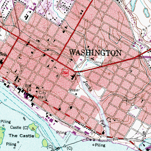 Topographic Map of J H Small Elementary School, NC