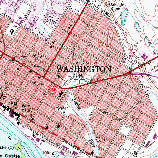 Topographic Map of Harvey Street Building, NC