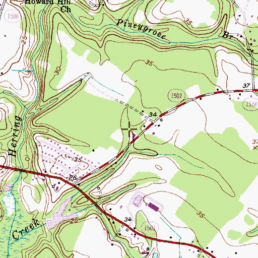 Topographic Map of Washington High School, NC