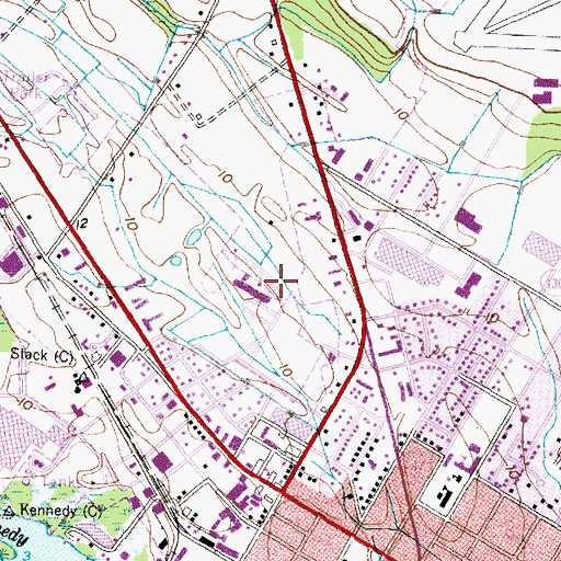 Topographic Map of John C Tayloe Elementary School, NC