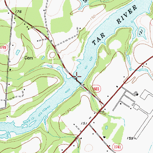 Topographic Map of Winstead Bridge, NC