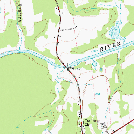 Topographic Map of Thompson Bridge, NC