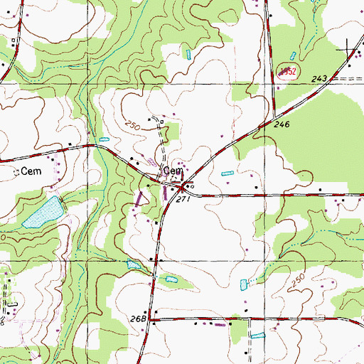 Topographic Map of Perry Crossroads, NC