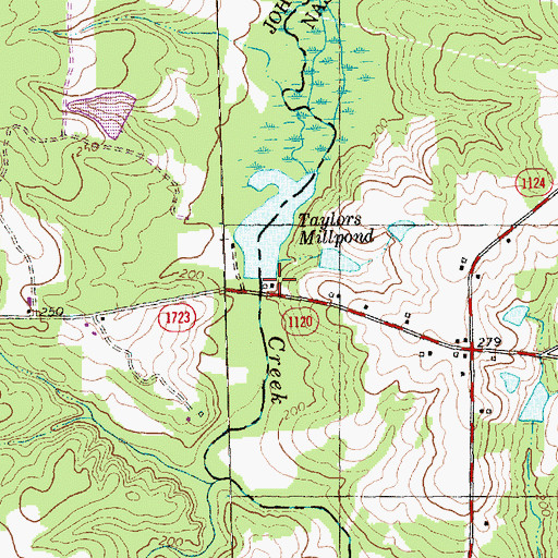 Topographic Map of Taylors Mill (historical), NC