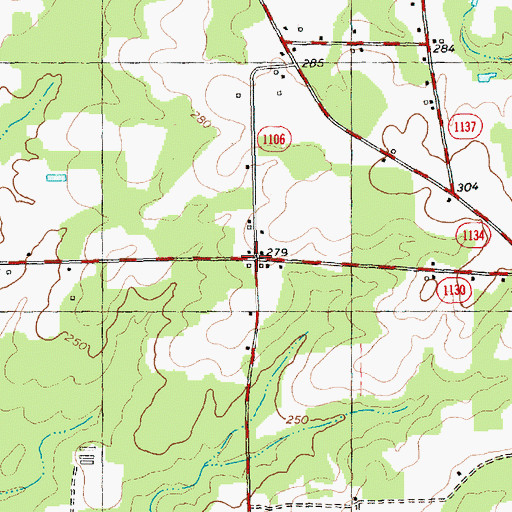Topographic Map of Taylors Crossroads, NC