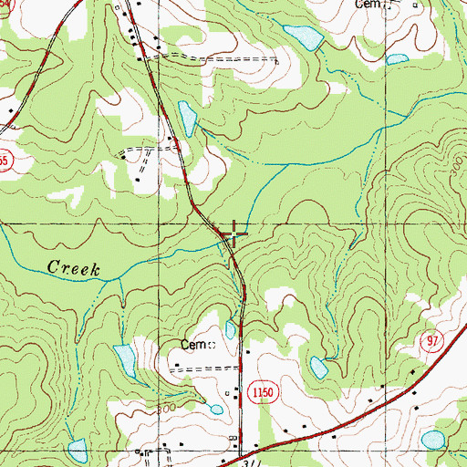 Topographic Map of Chamblees Bridge, NC