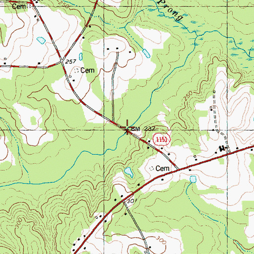 Topographic Map of Cone Bridge, NC