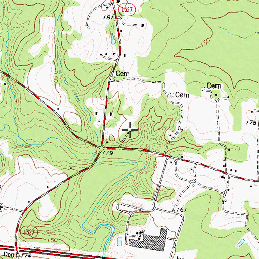 Topographic Map of Spring Green Church, NC