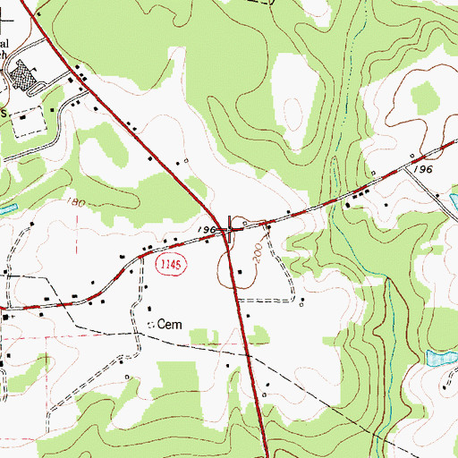 Topographic Map of Cockrells Crossroads, NC