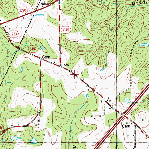 Topographic Map of Mount Olive Church, NC