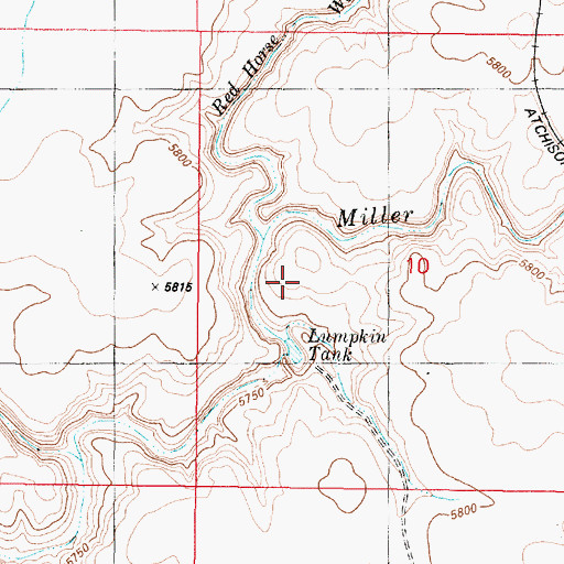 Topographic Map of Red Horse Wash, AZ