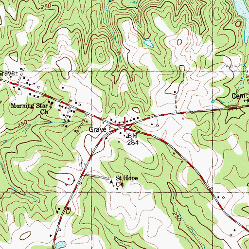 Topographic Map of Red Crossroads, NC