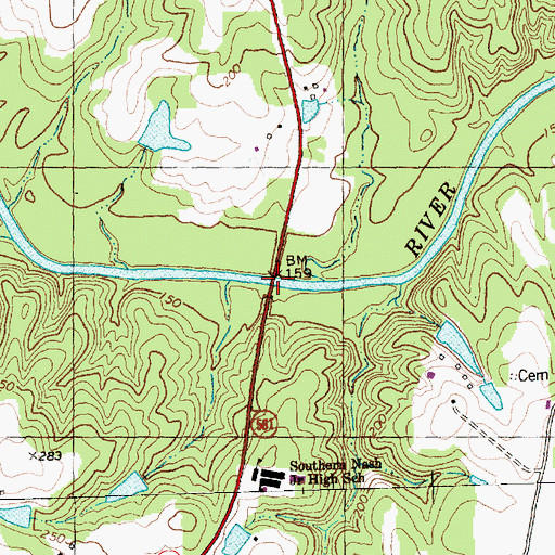 Topographic Map of York Bridge, NC