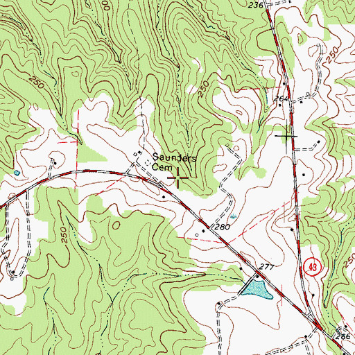 Topographic Map of Harmony Church, NC