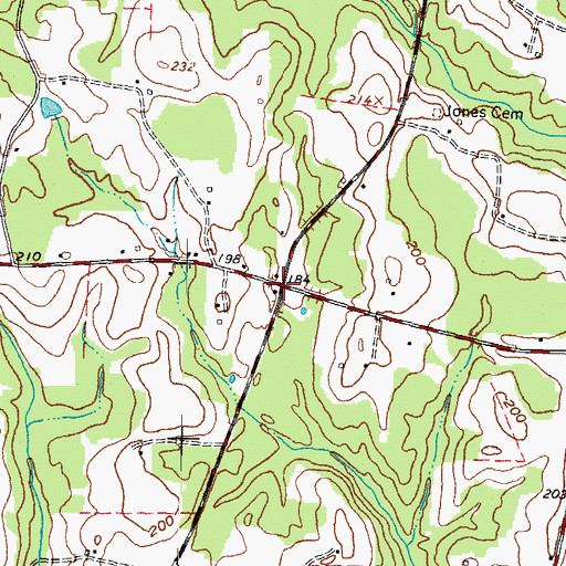 Topographic Map of Suttons Store, NC