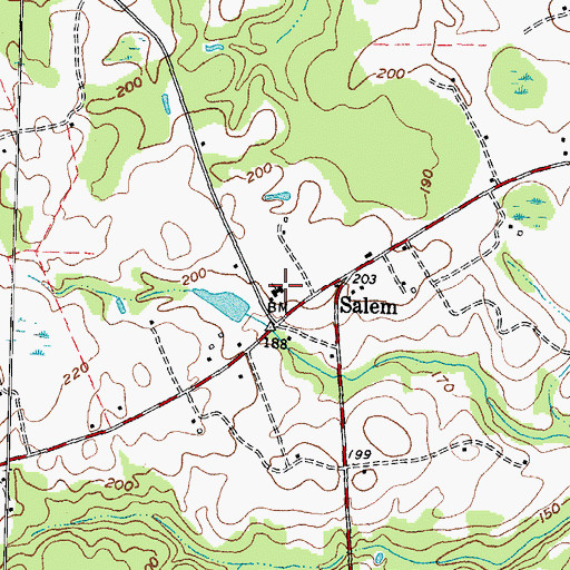 Topographic Map of Salem Church, NC