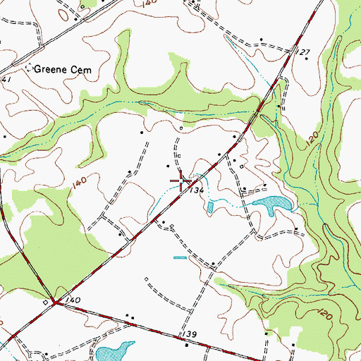 Topographic Map of Hornes Mill (historical), NC