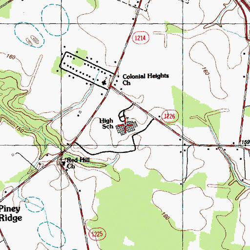 Topographic Map of Clinton High School, NC