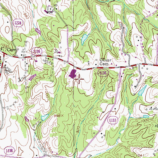 Topographic Map of Chestnut Grove Junior High School, NC