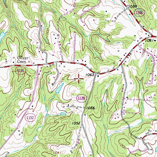 Topographic Map of King Intermediate School, NC