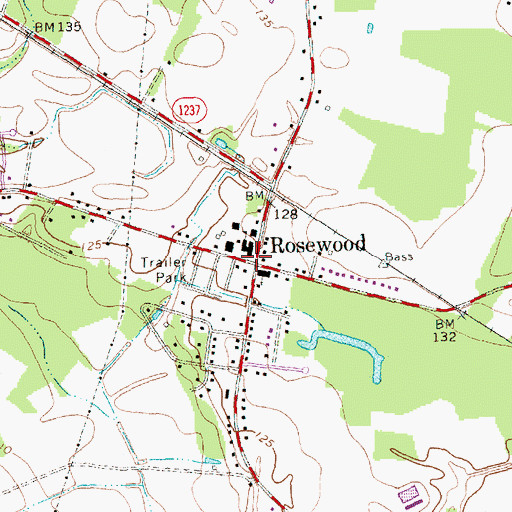 Topographic Map of Rosewood Elementary School, NC