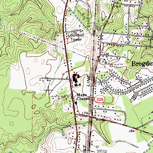 Topographic Map of Brogden Junior High School, NC