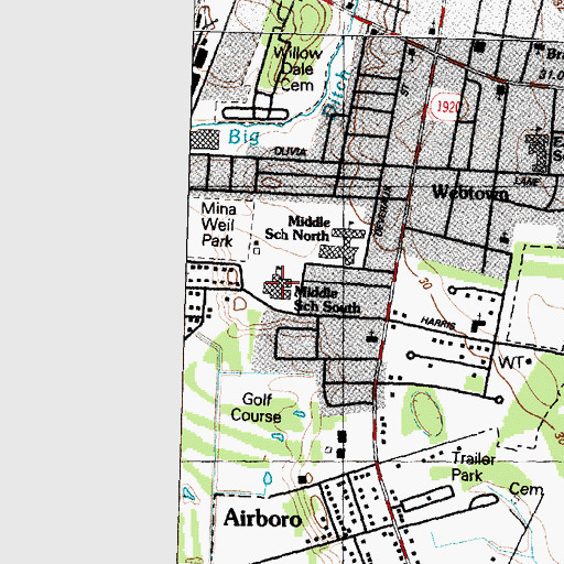 Topographic Map of Carver Heights Elementary School, NC