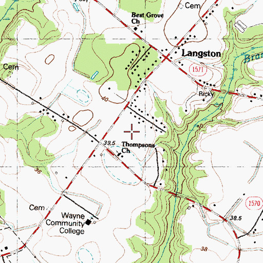 Topographic Map of Dennis Best Lots, NC
