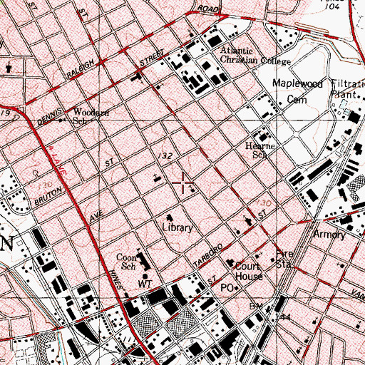 Topographic Map of JR Boykin-Haywood Edmundson House, NC