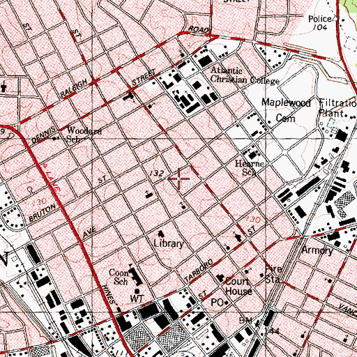 Topographic Map of Doctor William S Anderson House, NC