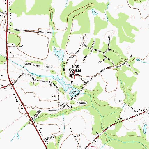 Topographic Map of Wilson Country Club, NC