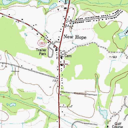 Topographic Map of New Hope Elementary School, NC