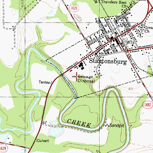 Topographic Map of Stantonsburg Elementary School, NC