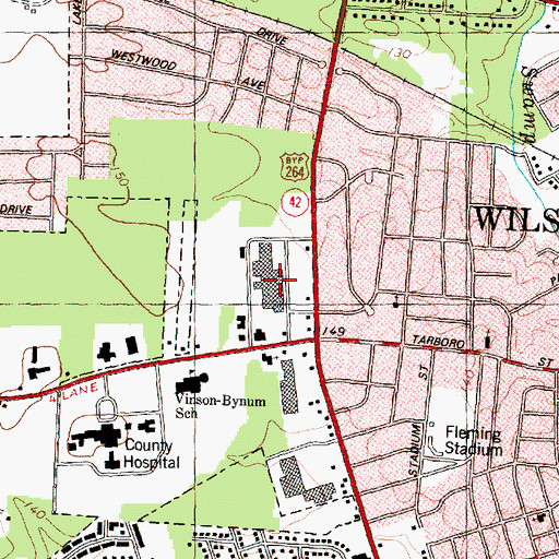 Topographic Map of Parkwood Mall, NC