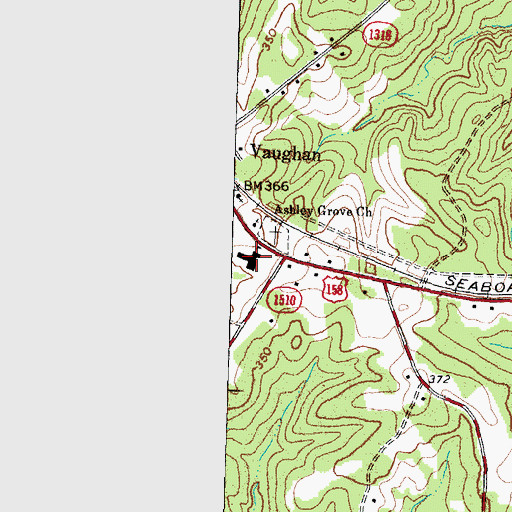 Topographic Map of Vaughan Elementary School, NC