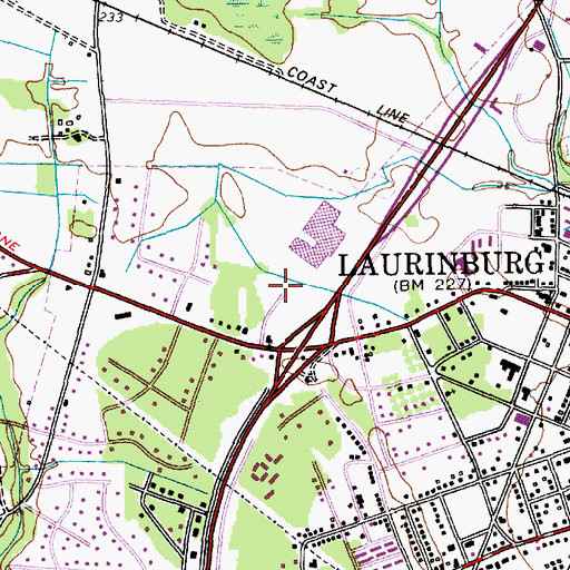 Topographic Map of Scotland County High School, NC