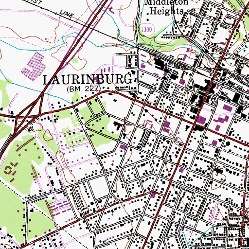 Topographic Map of Covington Street Elementary School, NC