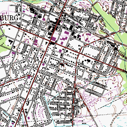 Topographic Map of Central Elementary School, NC