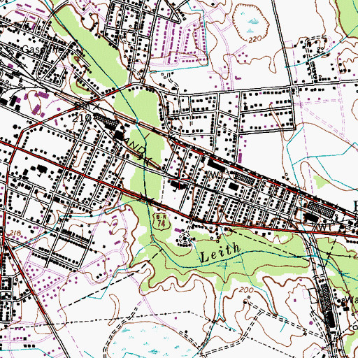 Topographic Map of East Laurinburg Center for Exceptional Children, NC