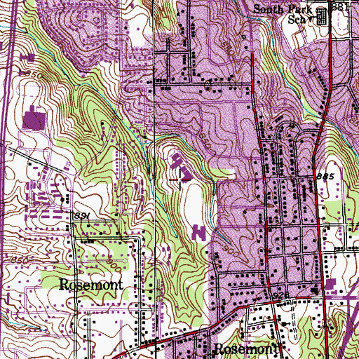 Topographic Map of Philo Middle School, NC