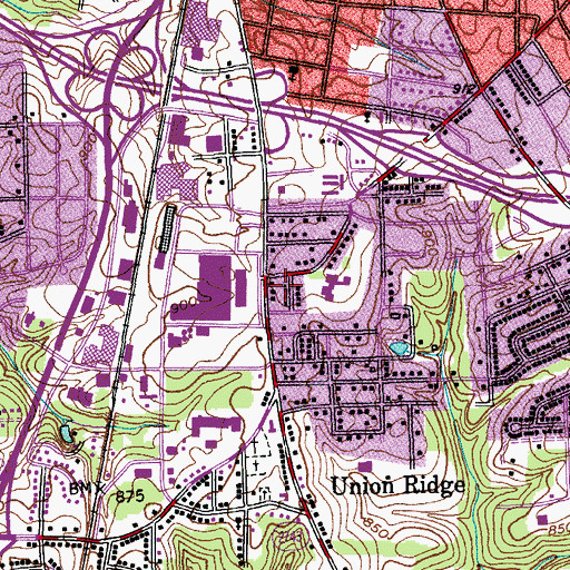 Topographic Map of Eastok School, NC
