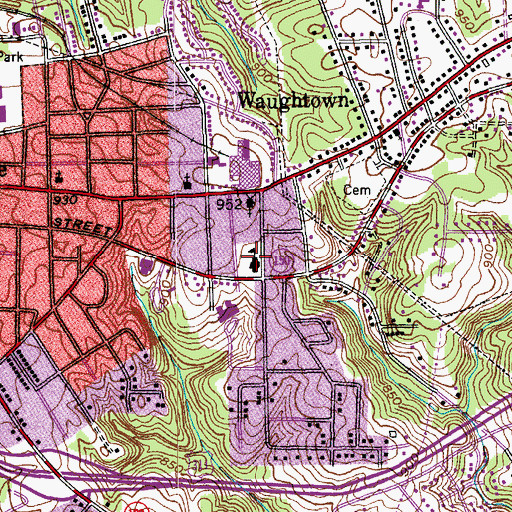 Topographic Map of Hill School, NC