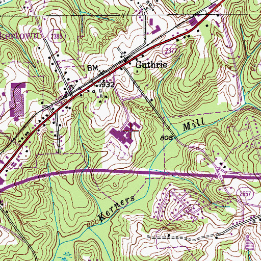 Topographic Map of East Forsyth High School, NC